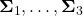 \boldsymbol{\Sigma}_{1} ,\hdots, \boldsymbol{\Sigma}_{3}