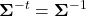 \boldsymbol{\Sigma}^{-t} = \boldsymbol{\Sigma}^{-1}